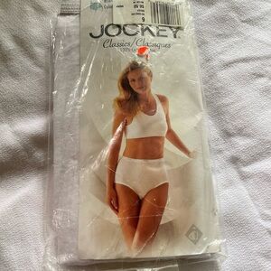New 1998 Vintage Jockey For Her Cotton Briefs 7 NOS White Damaged Package